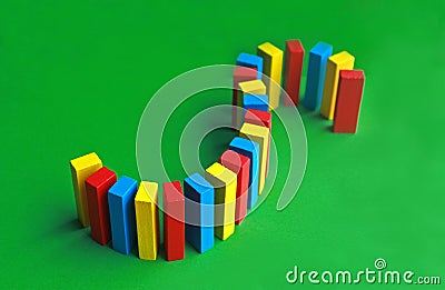 Sigmoid serpent built with colorful toy blocks Stock Photo