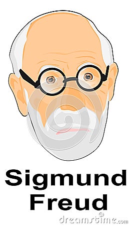 Sigmund Freud cartoon Editorial Stock Photo