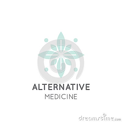 Sign of Alternative Medicine. IV Vitamin Therapy, Anti-Aging, Wellness, Ayurveda, Chinese Medicine. Holistic centre Stock Photo