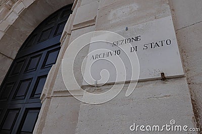 ITALY TRANI APRIL 17 2023 SIGN Editorial Stock Photo