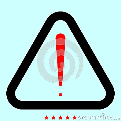 Sign of attention it is color icon . Vector Illustration