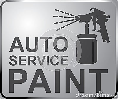 Sign auto service, car fix AUTO paint service. Stock Photo