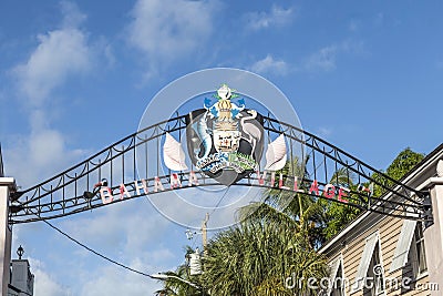 Sign Bahama village in Key West Stock Photo