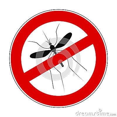 Sign ban anti mosquito - for stock Stock Photo