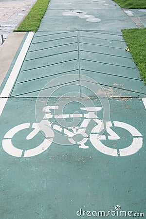 Sign of bicycle lane. Stock Photo
