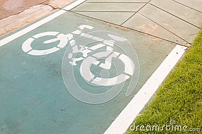 Sign of bicycle lane. Stock Photo