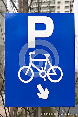 Sign: bicycle parking Stock Photo