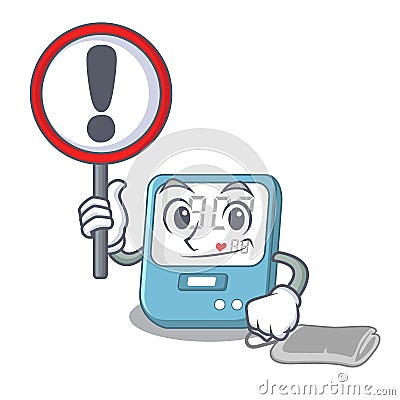 With sign blood pressure isolated with the character Vector Illustration