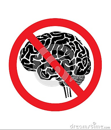 sign with brain Vector Illustration