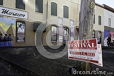 Sign for Bridge Crossing Jubilee in Selma Editorial Stock Photo