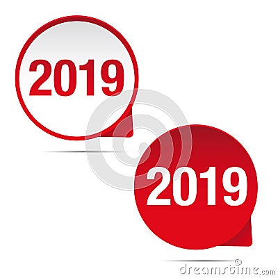 2019 sign bubble vector Stock Photo