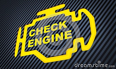 Check engine symbol Cartoon Illustration