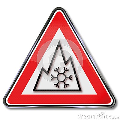 Sign car tire snow and slush Vector Illustration