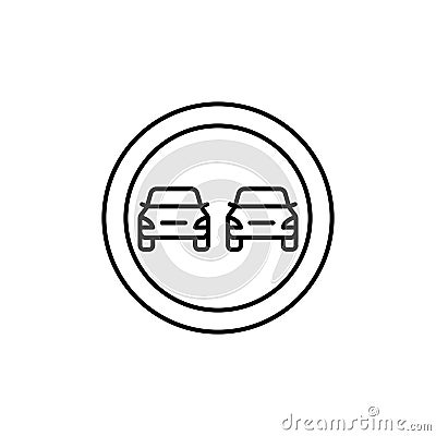 Sign, cars, overtaking icon. Simple line, outline vector elements of driving school icons for ui and ux, website or mobile Stock Photo