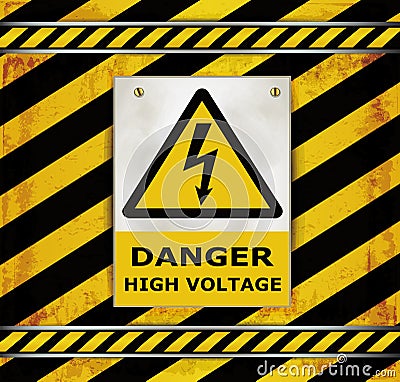 Sign caution blackboard danger high voltage Vector Illustration