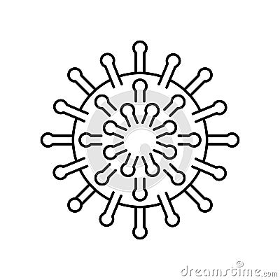 Sign caution COVID-19 coronavirus vector icon in flat style Vector Illustration