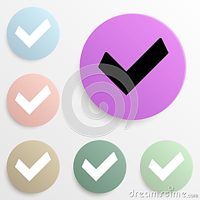 sign checked badge color set. Simple glyph, flat vector of web icons for ui and ux, website or mobile application Stock Photo