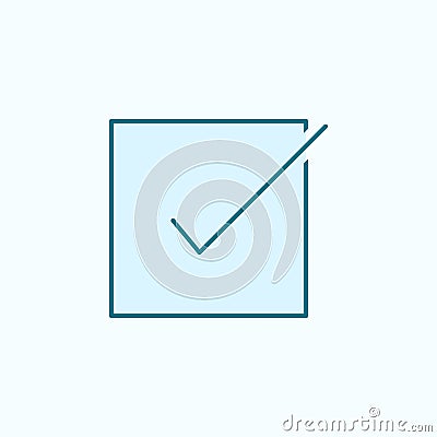 sign checked 2 colored line icon. Simple colored element illustration. sign checked outline symbol design from web icons set on Cartoon Illustration