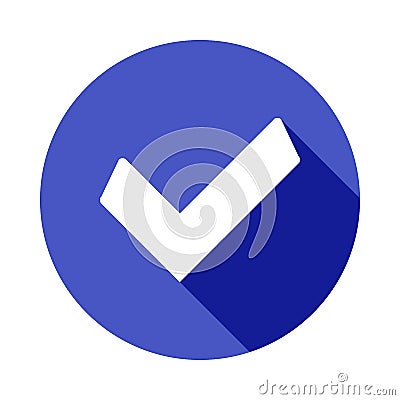 sign checked icon in Flat long shadow style Stock Photo