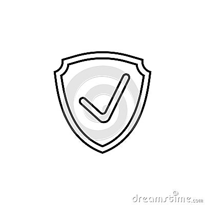 sign checked shield icon. Element of simple icon for websites, web design, mobile app, info graphics. Thin line icon for website d Stock Photo