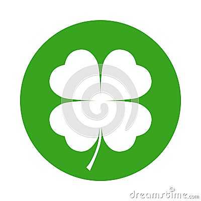 Clover sign with four petals Cartoon Illustration