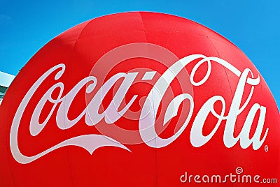 Sign Coca Cola. Editorial Stock Photo