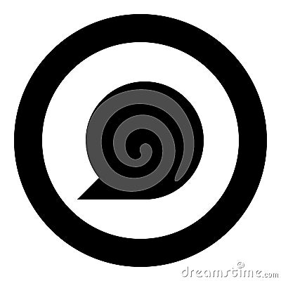 Sign commentary black icon in circle vector illustration Vector Illustration