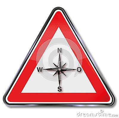 Sign compass, compass rose, indicating the direction Vector Illustration