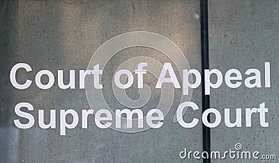 Sign of Court of Appeal and Supreme Court Stock Photo