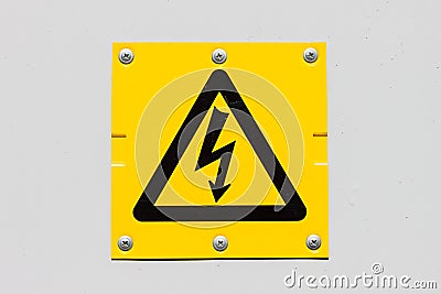 Sign of danger high voltage symbol Stock Photo