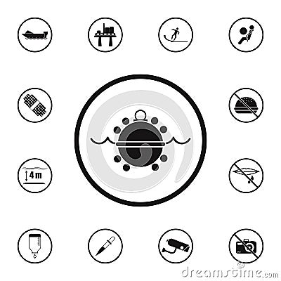 sign dangerously underwater mines icon. Detailed set of Warning signs icons. Premium quality graphic design sign. One of the colle Stock Photo