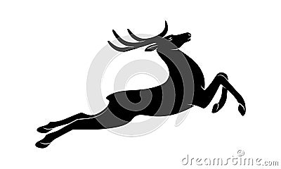 Deer running black symbol Cartoon Illustration