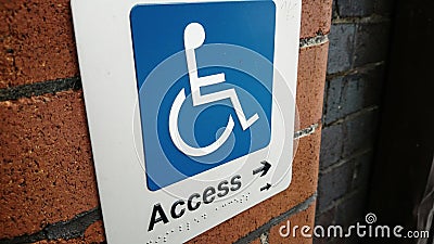 A sign of disable Access Stock Photo