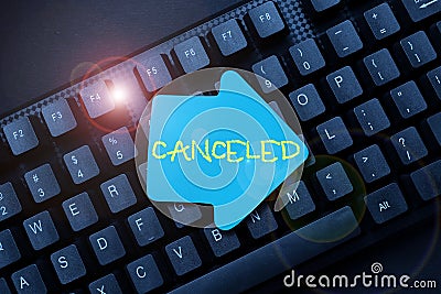 Conceptual display Canceled. Business approach to decide not to conduct or perform something planned or expected Stock Photo