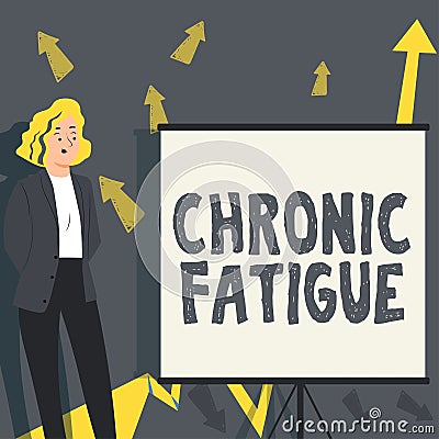 Sign displaying Chronic Fatigue. Internet Concept A disease or condition that lasts for longer time Stock Photo