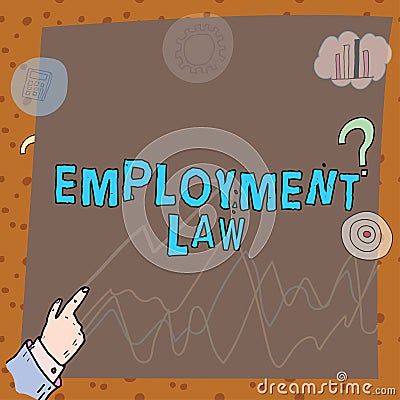 Sign displaying Employment Law. Business idea deals with legal rights and duties of employers and employees Stock Photo