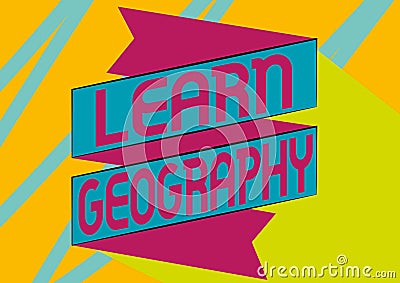 Sign displaying Learn Geography. Business showcase study of physical features of earth and its atmosphere Folded Paper Stock Photo