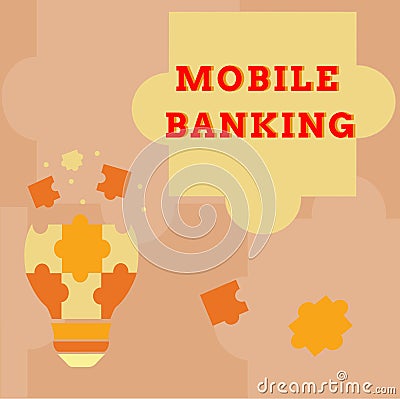 Conceptual display Mobile Banking. Business showcase Monitoring account balances Transferring funds Bill payment Stock Photo