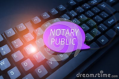 Inspiration showing sign Notary Public. Word Written on Legality Documentation Authorization Certification Contract Stock Photo