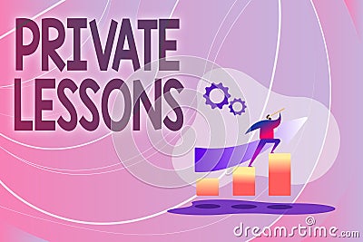 Sign displaying Private Lessons. Business overview teaching which is usually paid privately by small groups Colorful Stock Photo