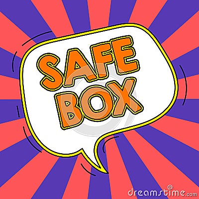 Sign displaying Safe Box. Business approach A small structure where you can keep important or valuable things Stock Photo
