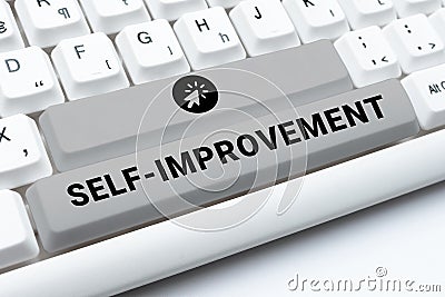 Sign displaying Self Improvement. Internet Concept process of making yourself a better or more knowledgable Stock Photo
