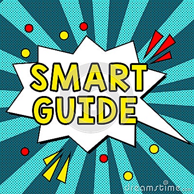 Sign displaying Smart Guide. Business idea used to guide the development of measurable goals to attain Stock Photo