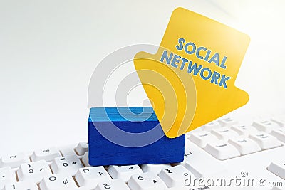 Sign displaying Social Network. Business approach a framework of individual linked by interan individualal relationship Stock Photo