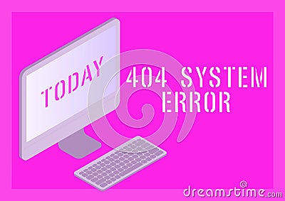 Text caption presenting 404 System Errormessage appears when website is down and cant be reached. Business concept Stock Photo
