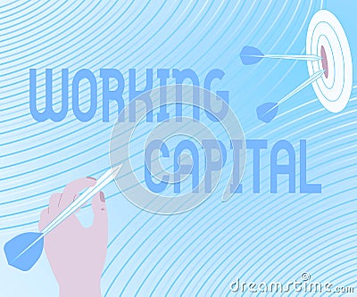 Sign displaying Working Capital. Concept meaning money available to a company for daytoday operations Presenting Message Stock Photo