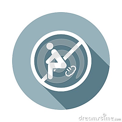 Sign, Don't icon in Flat long shadow style. One of web collection icon can be used for UI, UX Stock Photo