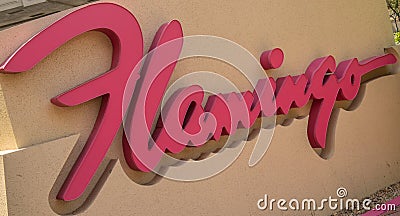The sign for the Flamingo Hilton hotel Editorial Stock Photo