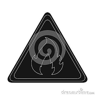 Sign of flammability.Oil single icon in black style vector symbol stock illustration web. Vector Illustration