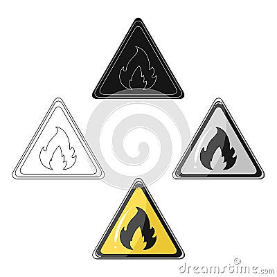 Sign of flammability.Oil single icon in cartoon,black style vector symbol stock illustration web. Vector Illustration